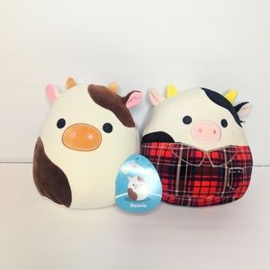 Squishmallows 8in Cow bundle, PJ Connor, and Ronnie